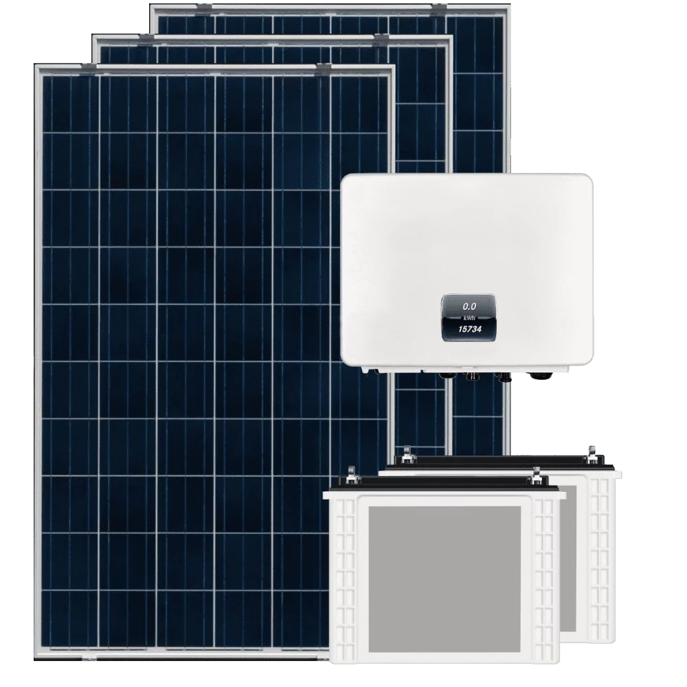 off grid solar panels inverter and battery